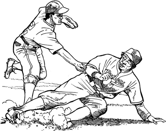 Los Angeles Dodger Sliding Baseball Coloring Page | Purple ...