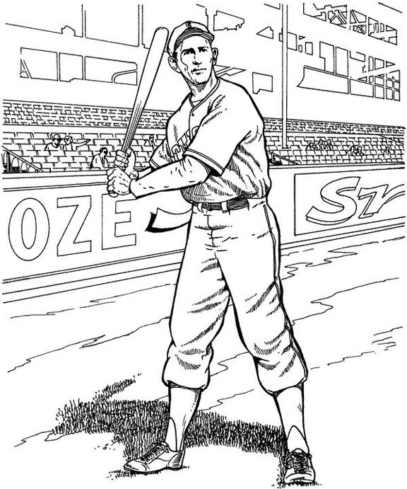 babe ruth baseball coloring pages for kids - photo #42