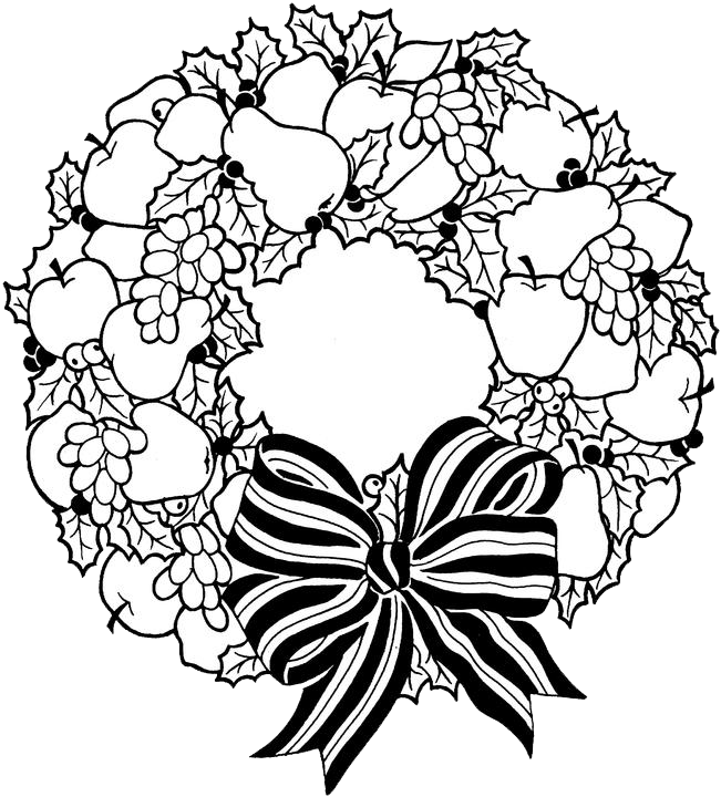 coloring pages christmas wreaths - photo #6