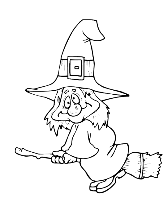 Halloween Witch Coloring Page | Purple Kitty