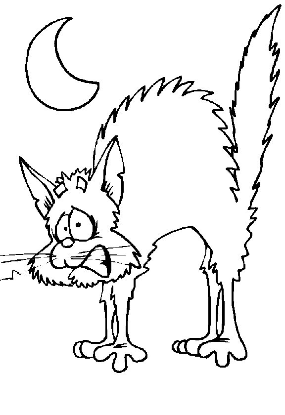 Halloween Cat Coloring Pages 2 | Purple Kitty