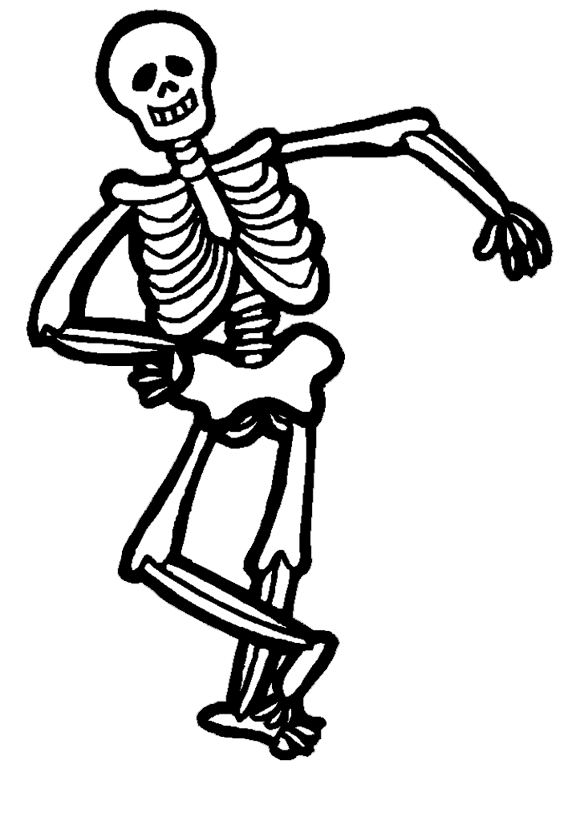 Halloween Skeleton Coloring Pages 1 | Purple Kitty