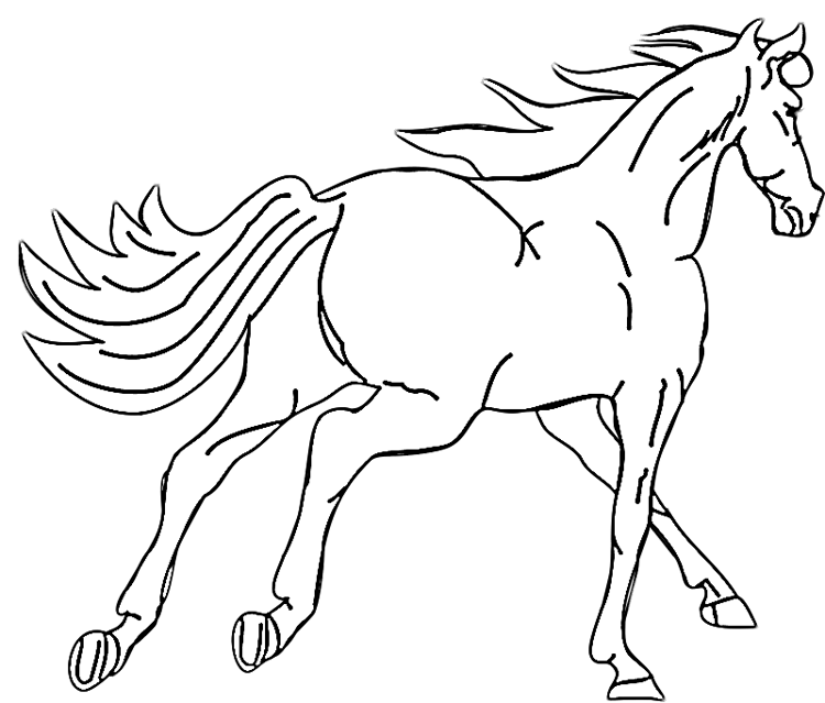 Horse Galloping Away Coloring Page | Purple Kitty