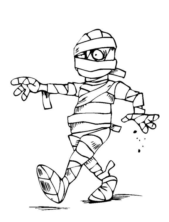 Mummy Coloring Page | Purple Kitty