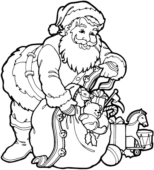 Santa Claus Coloring Pages 3 | Purple Kitty