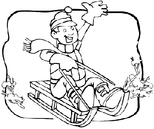early childhood coloring pages of sledding - photo #3