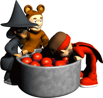 bobbing for apples