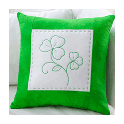 Shamrock Greenwork Pillow