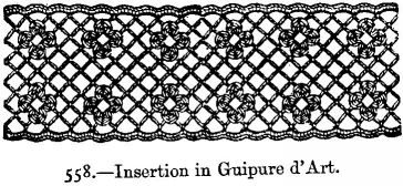 Insertion in Guipure d'Art.