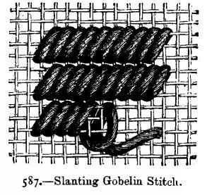 Slanting Gobelin Stitch.