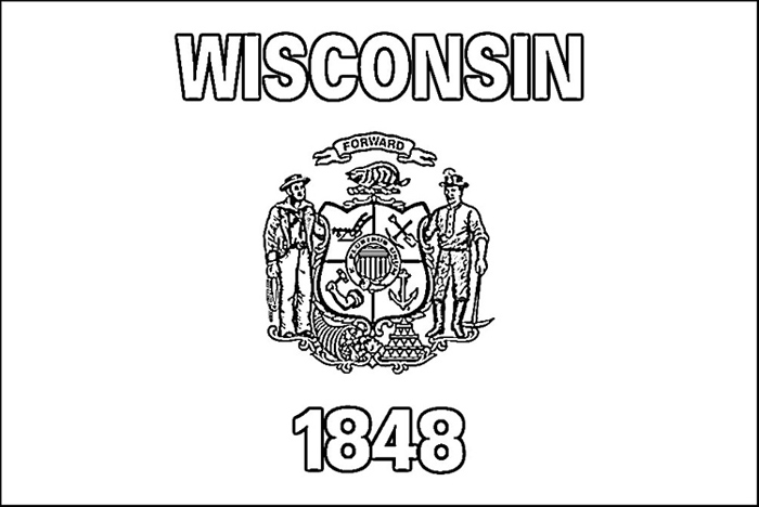 Wisconsin Flag Coloring Page | Purple Kitty
