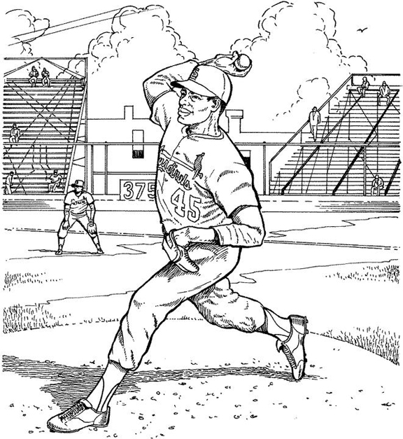 St Louis Cardinals Pitcher Baseball Coloring Page