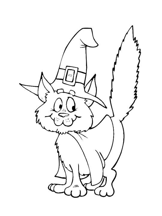 Halloween Cat Coloring Page | Purple Kitty