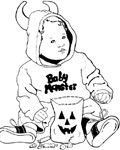 baby monster coloring page