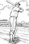 Ready at Bat baseball coloring page