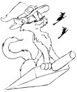 cat in flight coloring page