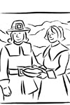 pilgrim couple coloring page