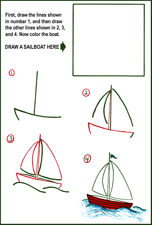 How to Draw a Sailboat | Purple Kitty