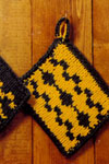 reversible knitted pot holder