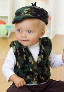 babys gone a hunting vest and hat